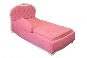 Кровать 190 Гармония Lux 36 Розовый (мягкий бортик) в Белом Яре - belyj-yar.katalogmebeli.com | фото