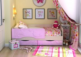 Кровать Алиса КР-812 1,6 Белфорд/Розовый металлик в Белом Яре - belyj-yar.katalogmebeli.com | фото