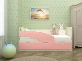 Кровать Бабочки 1,6м (Розовый металлик) в Белом Яре - belyj-yar.katalogmebeli.com | фото