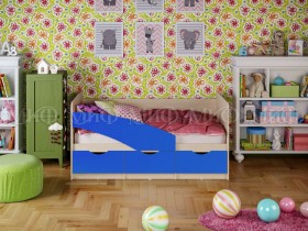 Кровать Бабочки 1,6м (Синий матовый) в Белом Яре - belyj-yar.katalogmebeli.com | фото