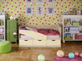 Кровать Бабочки 1,6м (Ваниль матовый) в Белом Яре - belyj-yar.katalogmebeli.com | фото 1