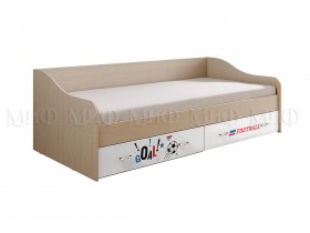 Кровать Boy Вега 0,9 м (Дуб беленый/Белый глянец/фотопечать) в Белом Яре - belyj-yar.katalogmebeli.com | фото