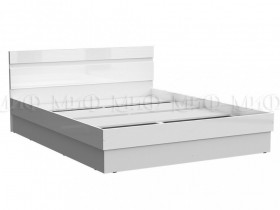 Кровать Челси 1400 (Белый/Белый глянец) в Белом Яре - belyj-yar.katalogmebeli.com | фото