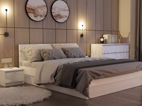 Кровать Челси 1400 (Белый/Белый глянец) в Белом Яре - belyj-yar.katalogmebeli.com | фото 2