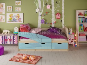 Кровать детская 1,6м Дельфин (Голубой матовый) в Белом Яре - belyj-yar.katalogmebeli.com | фото 1