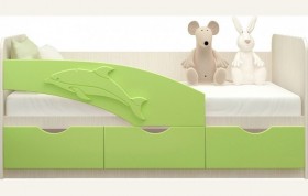 Кровать детская 1,6м Дельфин (Салатовый металлик) в Белом Яре - belyj-yar.katalogmebeli.com | фото