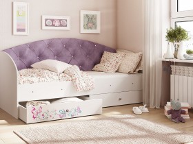 Кровать детская Эльза Белый/Фиолетовый в Белом Яре - belyj-yar.katalogmebeli.com | фото 1