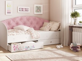 Кровать детская Эльза Белый/Розовый в Белом Яре - belyj-yar.katalogmebeli.com | фото 1