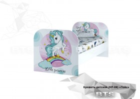 Кровать детская КР-08 Тойс (белый/белый,фотопечать Little Pony) в Белом Яре - belyj-yar.katalogmebeli.com | фото 1