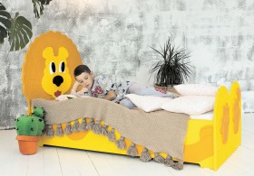 Кровать детская Лева 1.6 Желтый/Оранжевый в Белом Яре - belyj-yar.katalogmebeli.com | фото