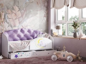 Кровать детская Звездочка Белый/Фиолетовый в Белом Яре - belyj-yar.katalogmebeli.com | фото