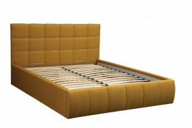 Кровать "Диана" ш. 1400 (Н=1010мм) (жаккард горчица) в Белом Яре - belyj-yar.katalogmebeli.com | фото