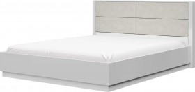 Кровать двойная 1400х2000 Вива (Белый/Белый глянец/Платина) в Белом Яре - belyj-yar.katalogmebeli.com | фото 1