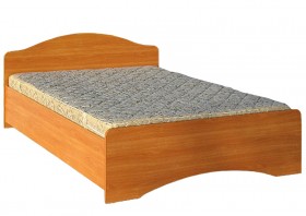 Кровать двойная 1600-1 без матраса (круглые спинки) Вишня Оксфорд в Белом Яре - belyj-yar.katalogmebeli.com | фото 1