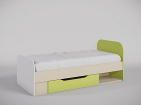 Кровать Эппл 1650х750 (Зеленый/Белый/корпус Клен) в Белом Яре - belyj-yar.katalogmebeli.com | фото 1