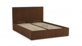 Кровать Гамма ш. 1400 (без основания для хранения) (велюр тенерифе шоколад) в Белом Яре - belyj-yar.katalogmebeli.com | фото 2