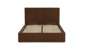 Кровать Гамма ш. 1400 (без основания для хранения) (велюр тенерифе шоколад) в Белом Яре - belyj-yar.katalogmebeli.com | фото 3