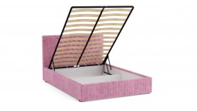 Кровать Гамма ш. 1400 (с основанием для хранения) (велюр тенерифе розовый) в Белом Яре - belyj-yar.katalogmebeli.com | фото 3