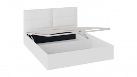 Кровать «Глосс» с мягкой обивкой и подъемным механизмом тип 1 (1600) (Белая) в Белом Яре - belyj-yar.katalogmebeli.com | фото 2