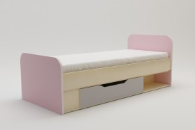 Кровать Грэйси 1650х750 (Розовый/Серый/корпус Клен) в Белом Яре - belyj-yar.katalogmebeli.com | фото 2