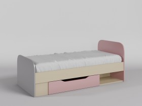 Кровать Грэйси 1650х750 (Розовый/Серый/корпус Клен) в Белом Яре - belyj-yar.katalogmebeli.com | фото 1