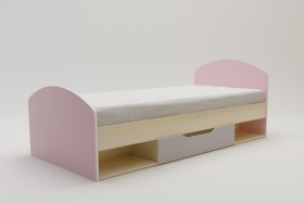 Кровать Грэйси 1950х950 (Розовый/Серый/корпус Клен) в Белом Яре - belyj-yar.katalogmebeli.com | фото 2