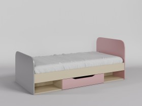 Кровать Грэйси 1950х950 (Розовый/Серый/корпус Клен) в Белом Яре - belyj-yar.katalogmebeli.com | фото 1