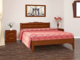 Кровать Карина-7 из массива сосны 1600*2000 Орех в Белом Яре - belyj-yar.katalogmebeli.com | фото