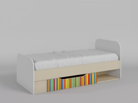Кровать Клаксон без машинок 1650х750 (Белый/корпус Клен) в Белом Яре - belyj-yar.katalogmebeli.com | фото 1