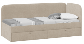 Кровать «Молли» с мягкой обивкой (900) тип 1 (Микровелюр Scandi Cream 03) в Белом Яре - belyj-yar.katalogmebeli.com | фото