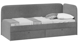 Кровать «Молли» с мягкой обивкой (900) тип 1 (Микровелюр Scandi Graphite 22) в Белом Яре - belyj-yar.katalogmebeli.com | фото 1