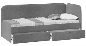 Кровать «Молли» с мягкой обивкой (900) тип 1 (Микровелюр Scandi Graphite 22) в Белом Яре - belyj-yar.katalogmebeli.com | фото 2
