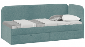 Кровать «Молли» с мягкой обивкой (900) тип 1 (Микровелюр Scandi Indigo 11) в Белом Яре - belyj-yar.katalogmebeli.com | фото