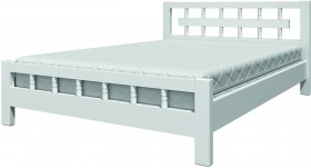 Кровать Натали-5 из массива сосны 900*2000 Белый античный в Белом Яре - belyj-yar.katalogmebeli.com | фото 1