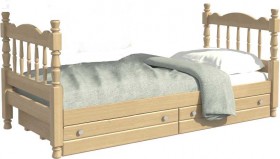 Кровать одинарная Аленка из массива сосны 800*1890 Сосна в Белом Яре - belyj-yar.katalogmebeli.com | фото
