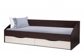 Кровать одинарная "Фея - 3" (симметричная) New (венге / вудлайн кремовый / ДВПО: белый) в Белом Яре - belyj-yar.katalogmebeli.com | фото