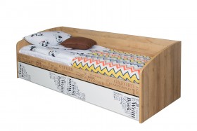 Кровать с 2 ящиками «Оксфорд» (Ривьера/Белый с рисунком) в Белом Яре - belyj-yar.katalogmebeli.com | фото 3