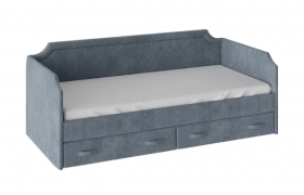 Кровать с мягкой обивкой и ящиками «Кантри» Тип 1 (900) (Замша синяя) в Белом Яре - belyj-yar.katalogmebeli.com | фото