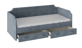 Кровать с мягкой обивкой и ящиками «Кантри» Тип 1 (900) (Замша синяя) в Белом Яре - belyj-yar.katalogmebeli.com | фото 2