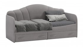 Кровать с мягкой спинкой и ящиками «Сабрина» 900 Светло-серый в Белом Яре - belyj-yar.katalogmebeli.com | фото