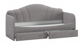 Кровать с мягкой спинкой и ящиками «Сабрина» 900 Светло-серый в Белом Яре - belyj-yar.katalogmebeli.com | фото 2