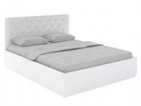 Кровать с ПМ М25 Спальня Тиффани (белый текстурный) в Белом Яре - belyj-yar.katalogmebeli.com | фото