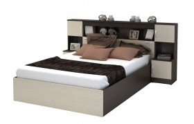 Кровать с прикроватным блоком КР 552 Спальня Basya (венге/белфорт) в Белом Яре - belyj-yar.katalogmebeli.com | фото