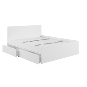 Кровать с ящиками К1.6М Мадера Белый в Белом Яре - belyj-yar.katalogmebeli.com | фото 3