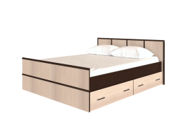 Кровать Сакура с настилом и ящиками 1,4 (Венге/Лоредо) в Белом Яре - belyj-yar.katalogmebeli.com | фото 1