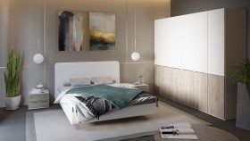 Кровать «Синди» с мягкой обивкой тип 1 (Белая) в Белом Яре - belyj-yar.katalogmebeli.com | фото 4