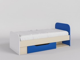 Кровать Скай люкс 1650х750 (Синий/Белый/корпус Клен) в Белом Яре - belyj-yar.katalogmebeli.com | фото