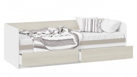 Кровать «Сканди» с 2 ящиками Дуб Гарден/Белый/Глиняный серый в Белом Яре - belyj-yar.katalogmebeli.com | фото 2