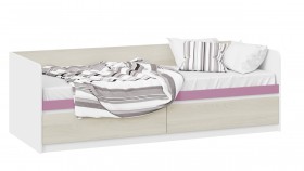 Кровать «Сканди» с 2 ящиками Дуб Гарден/Белый/Лиловый в Белом Яре - belyj-yar.katalogmebeli.com | фото