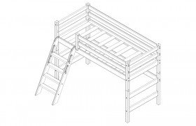 Кровать Соня вариант 6 полувысокая с наклонной лестницей Лаванда в Белом Яре - belyj-yar.katalogmebeli.com | фото 3